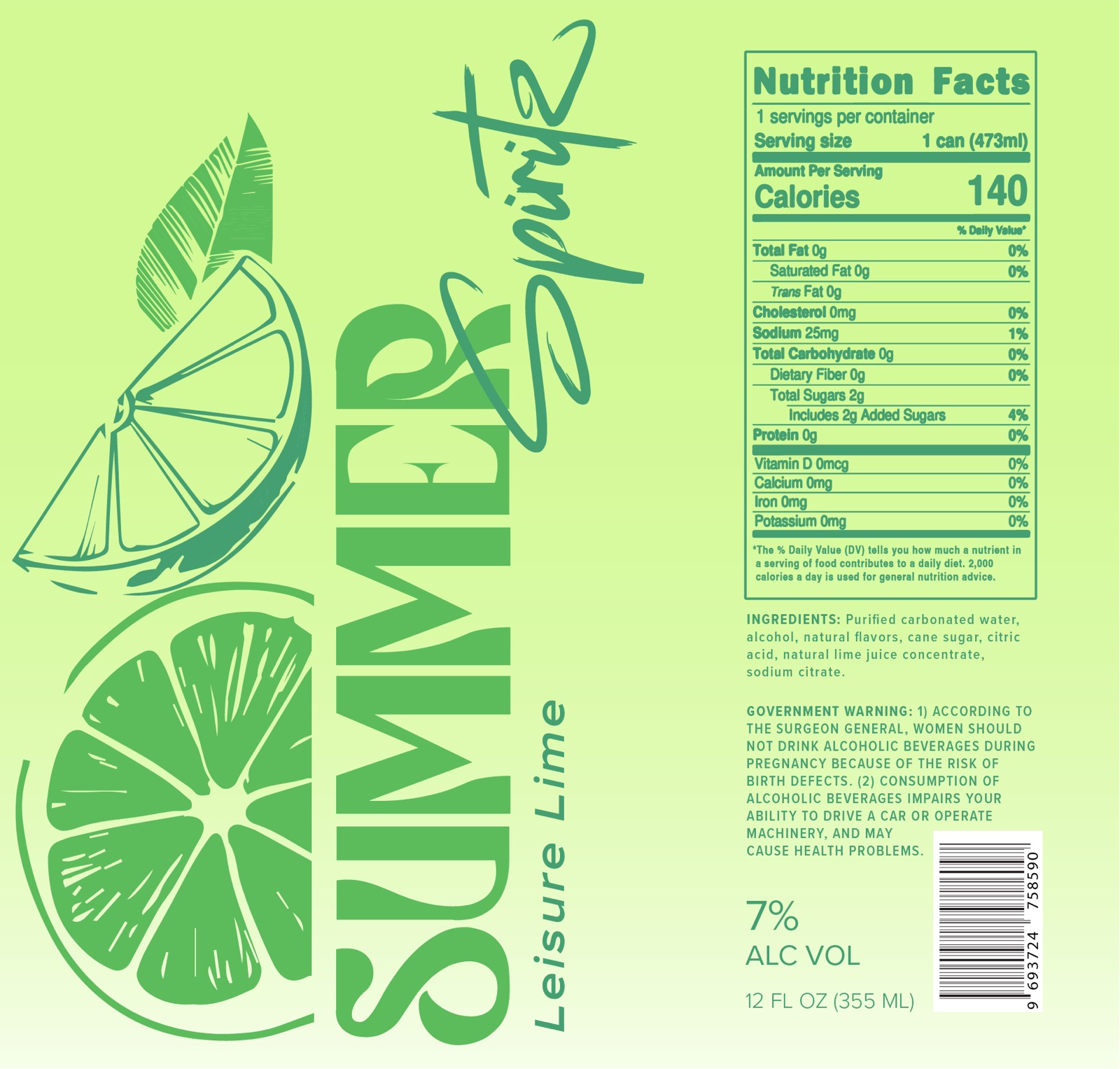 Leisure Lime can label design
