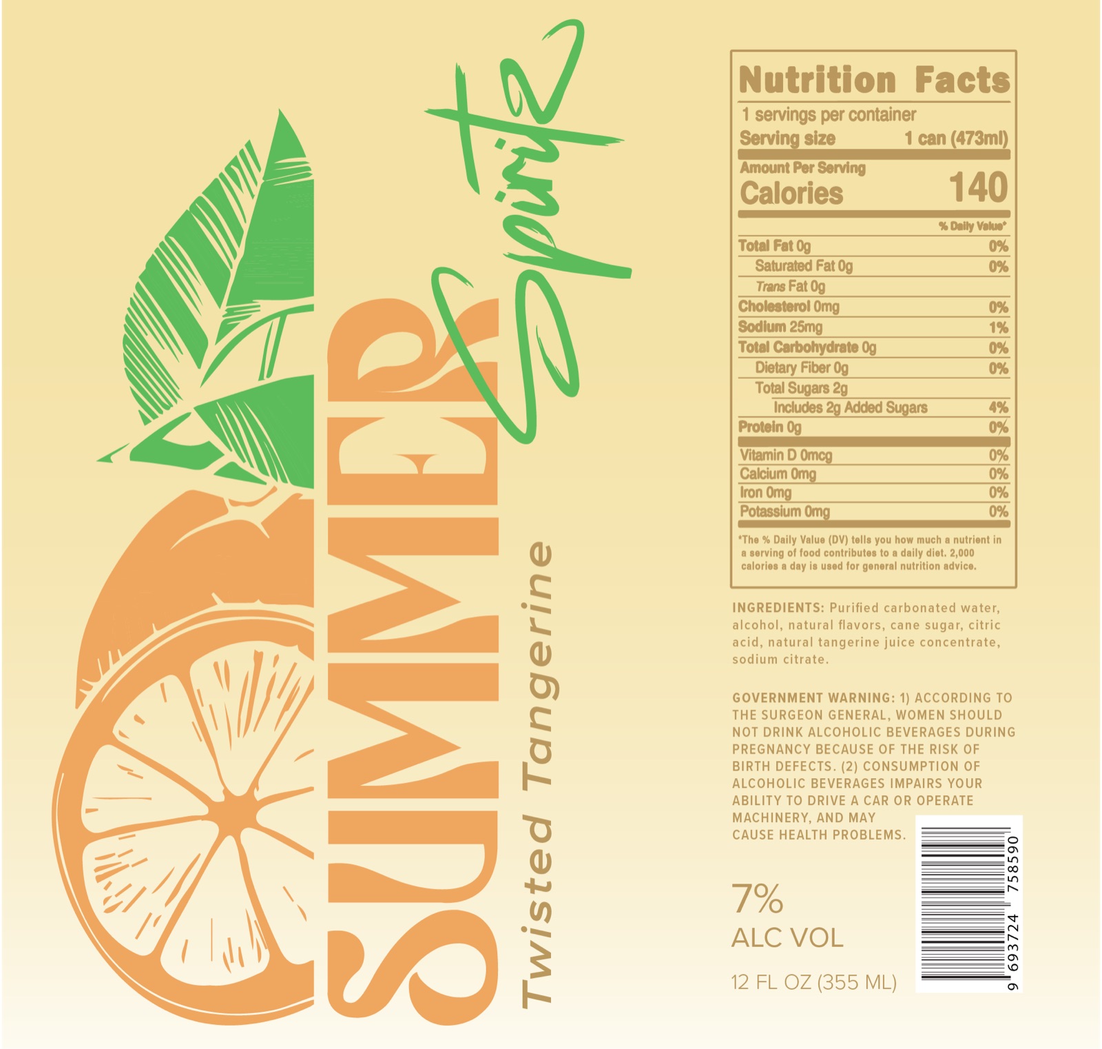 Twisted Tangerine can label design