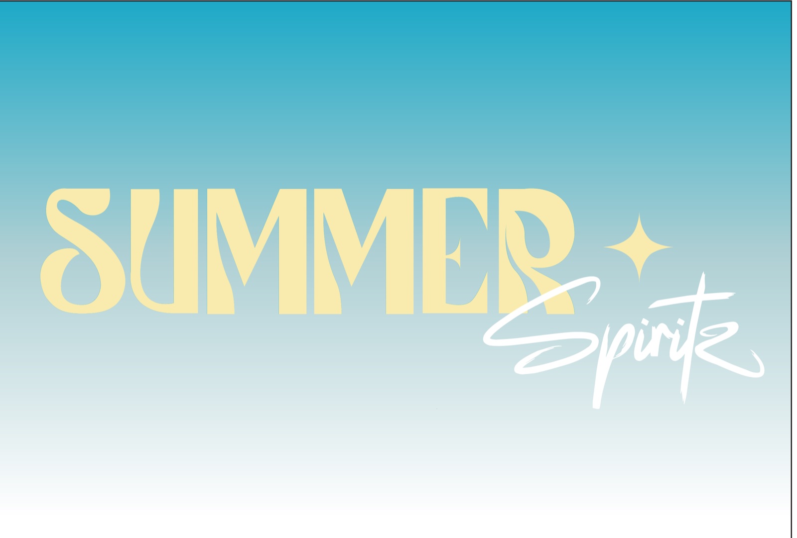 Summer Spiritz brand lockup over a sky gradient